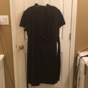 Black dress with ruffle collar